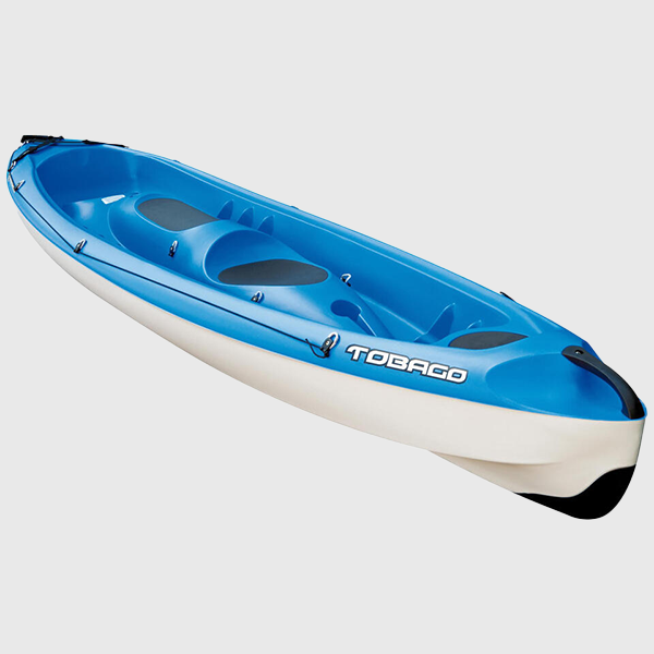 kayak bleu blanc