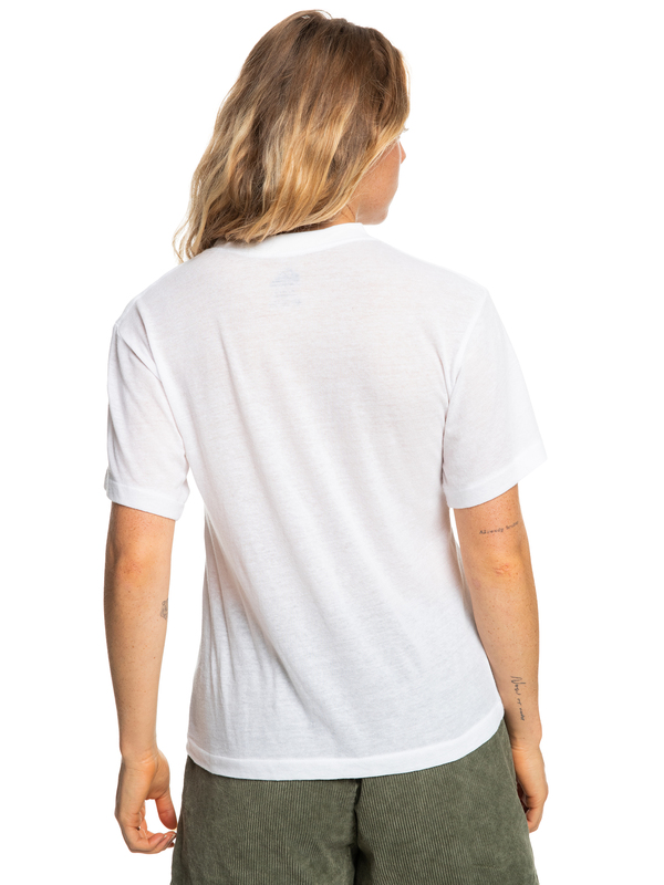 T-shirt blanc illustration vague porté de dos 